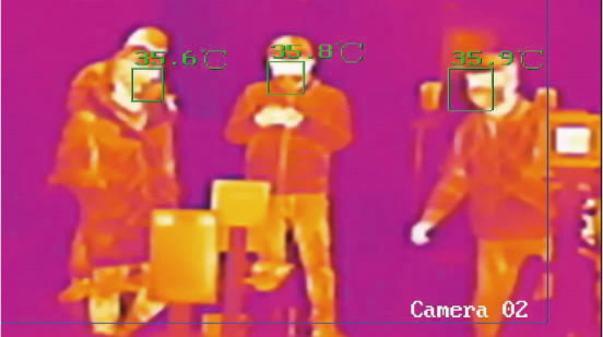 体表面温度測定サーマルカメラ画面例